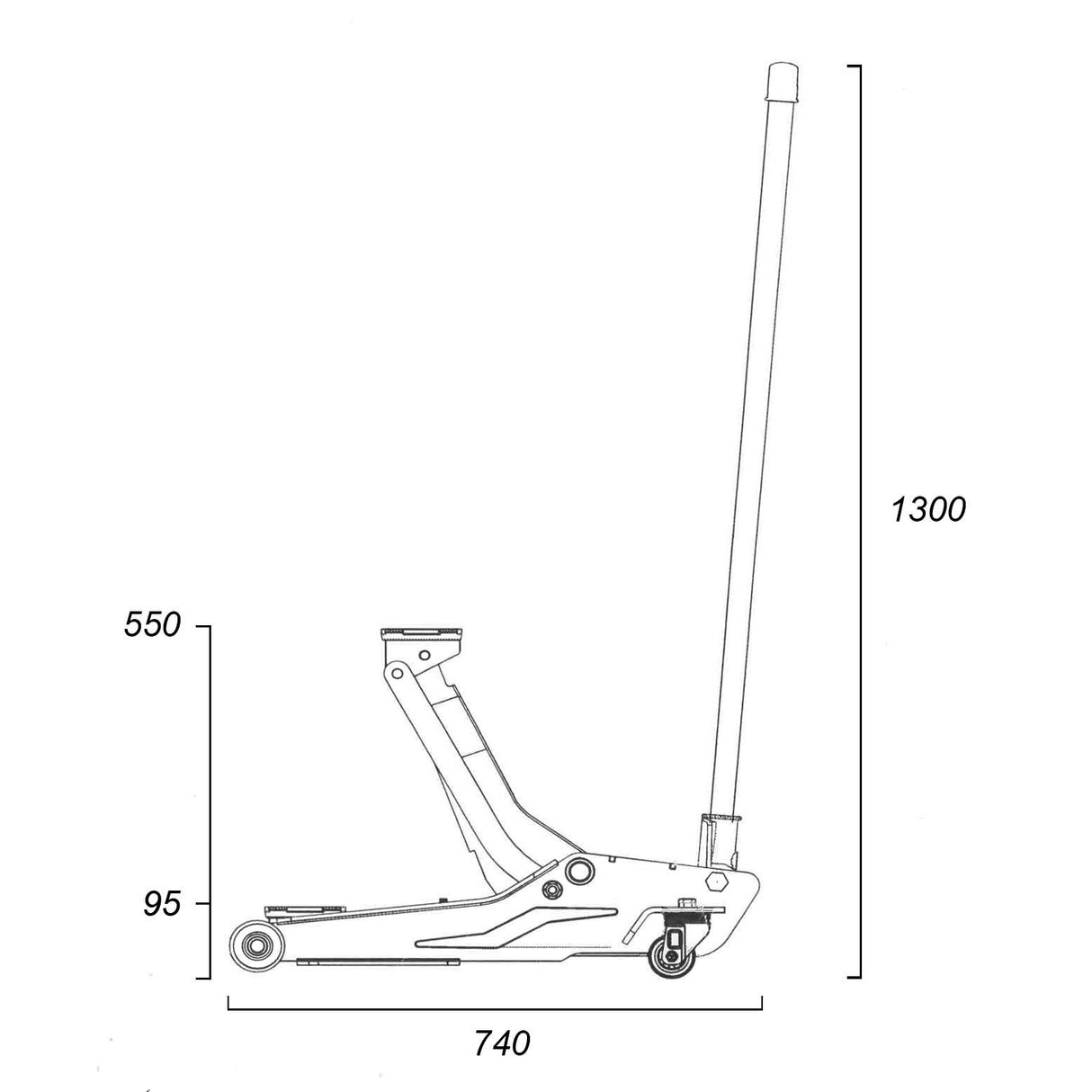 Sollevatore idraulico a carrello - Portata 3 t