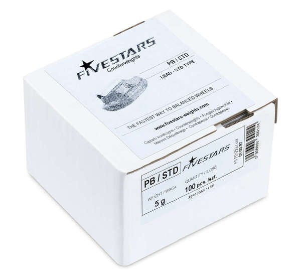 Pesi a clip in piombo PB/STD da 5 g per cerchi in Ferro