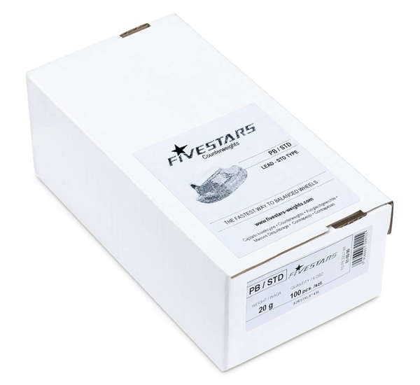 Pesi a clip in piombo PB/STD da 20 g per cerchi in acciaio