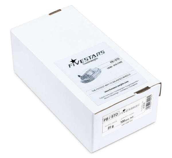 Pesi a clip PB/STD da 25 g per cerchi in acciaio