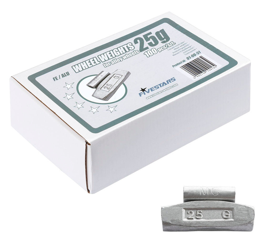 Pesi a clip Fivestars - Cerchi FE ALU - 25 g