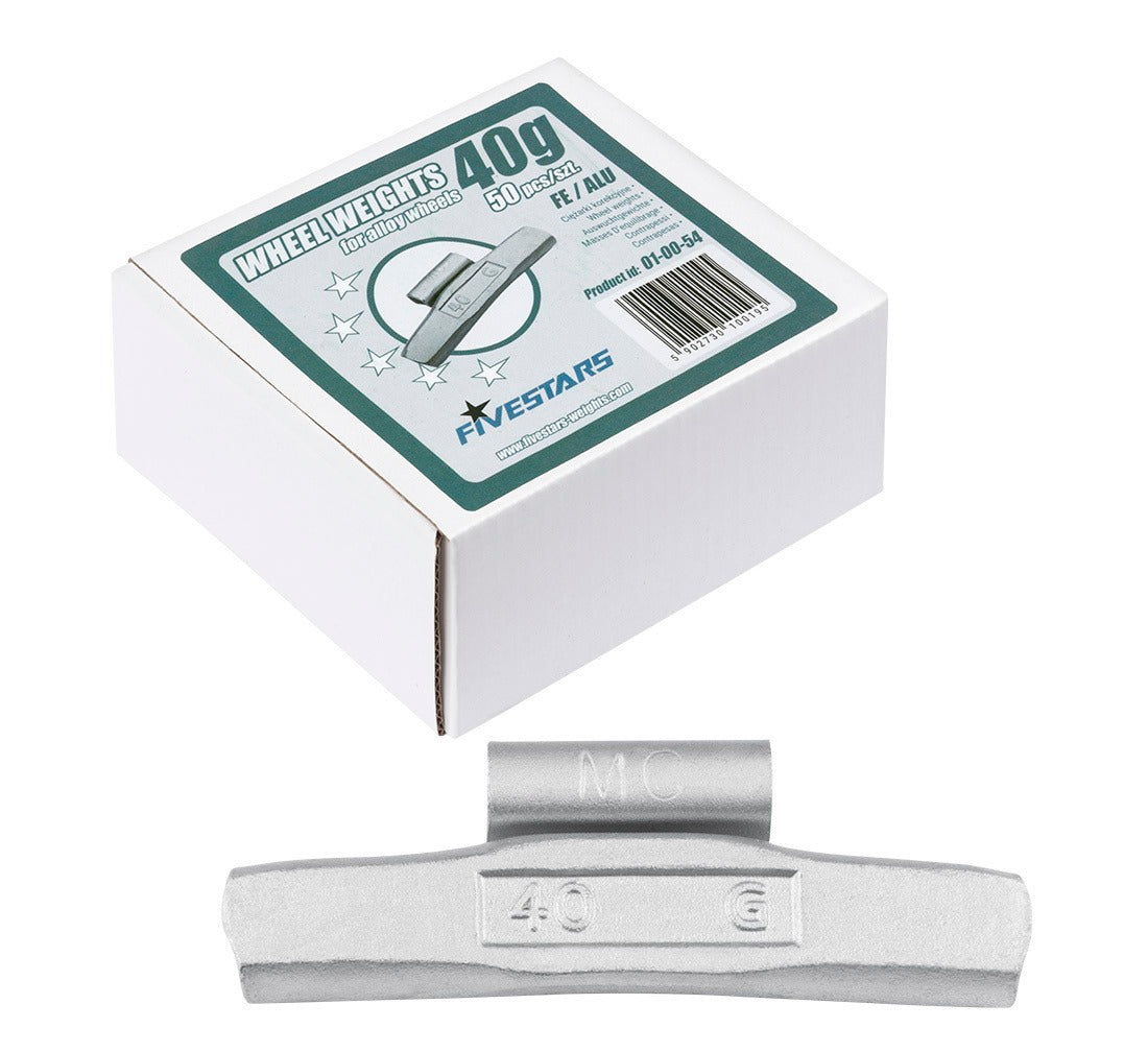 Pesi a clip Fivestars - Cerchi FE ALU - 40 g - 50 pezzi