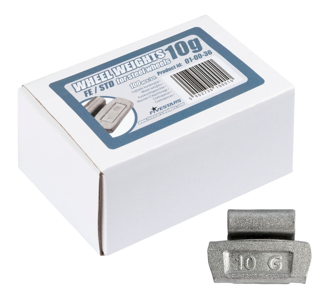 Pesi a clip Fivestars - cerchi in acciaio - FE - 10 g