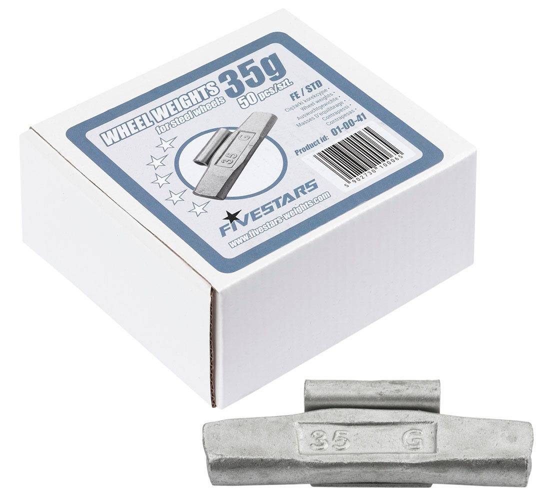 Pesi a clip Fivestars - cerchi in acciaio - FE - 35 g