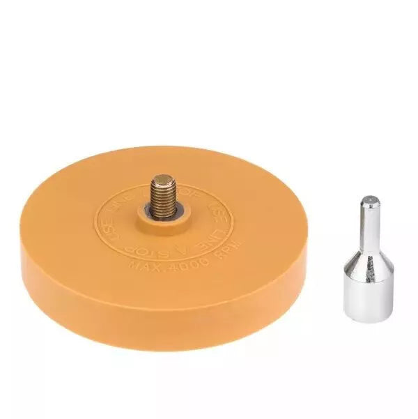 DISCO IN GOMMA PER RIMOZIONE COLLA E ADESIVI DEI CONTRAPPESI DAI CERCHI IN LEGA